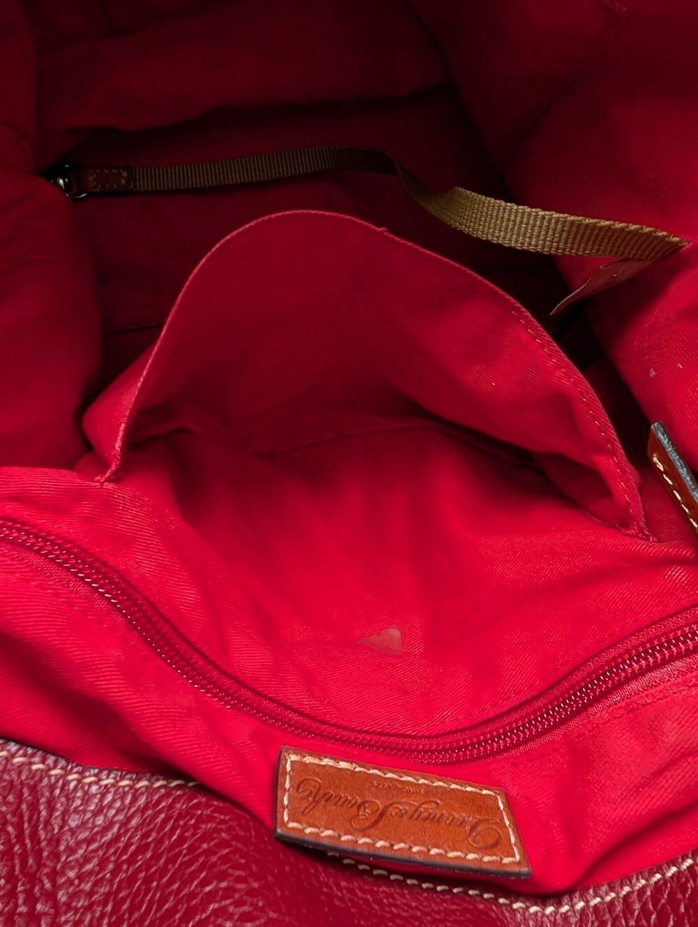 Dooney& Bourke Burgundy Leather Shoulder Hobo Bag with Gold Hardware - Picture 10 of 15